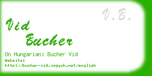 vid bucher business card
